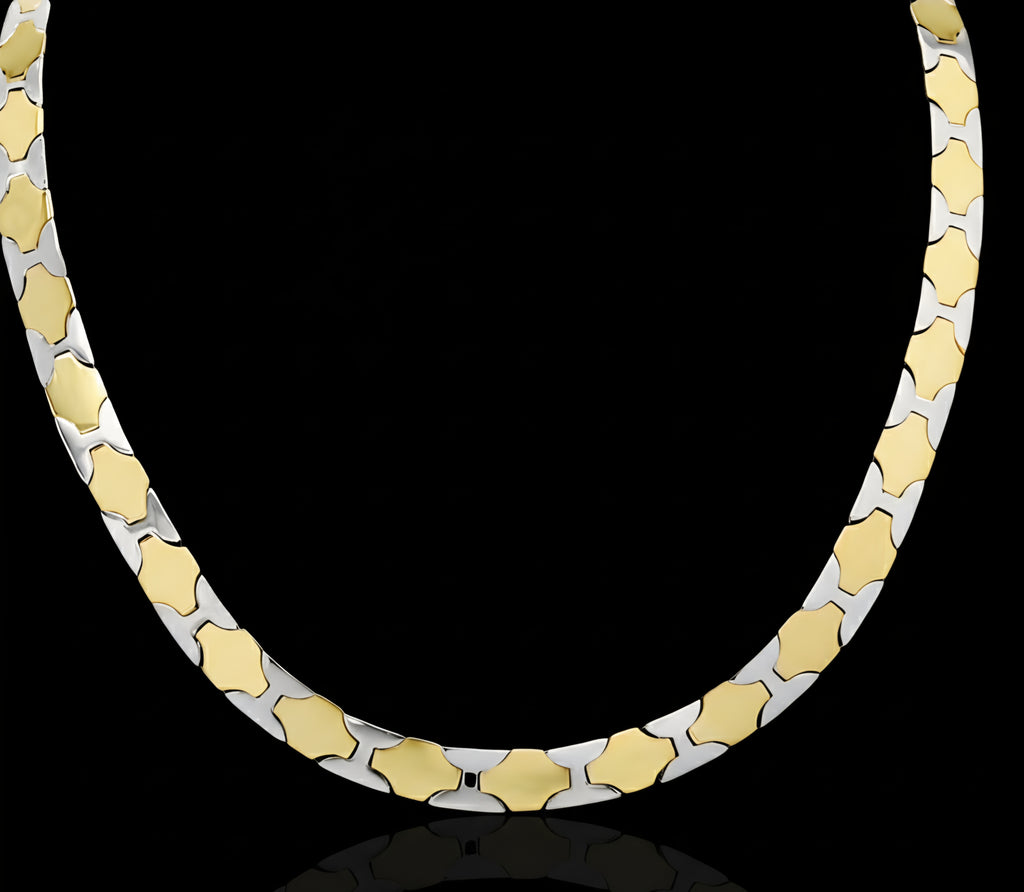 Girocollo a piastre nik double face oro 18kt