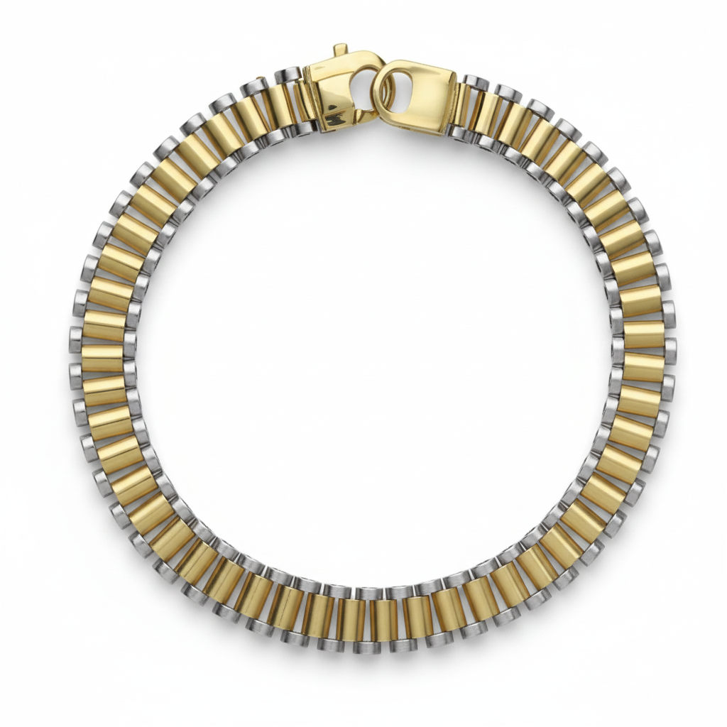 Bracciale uomo bicolore oro 18kt