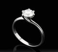Anello solitario con zircone oro bianco 18kt