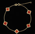 Bracciale donna quadrifoglio rosso oro 18kt