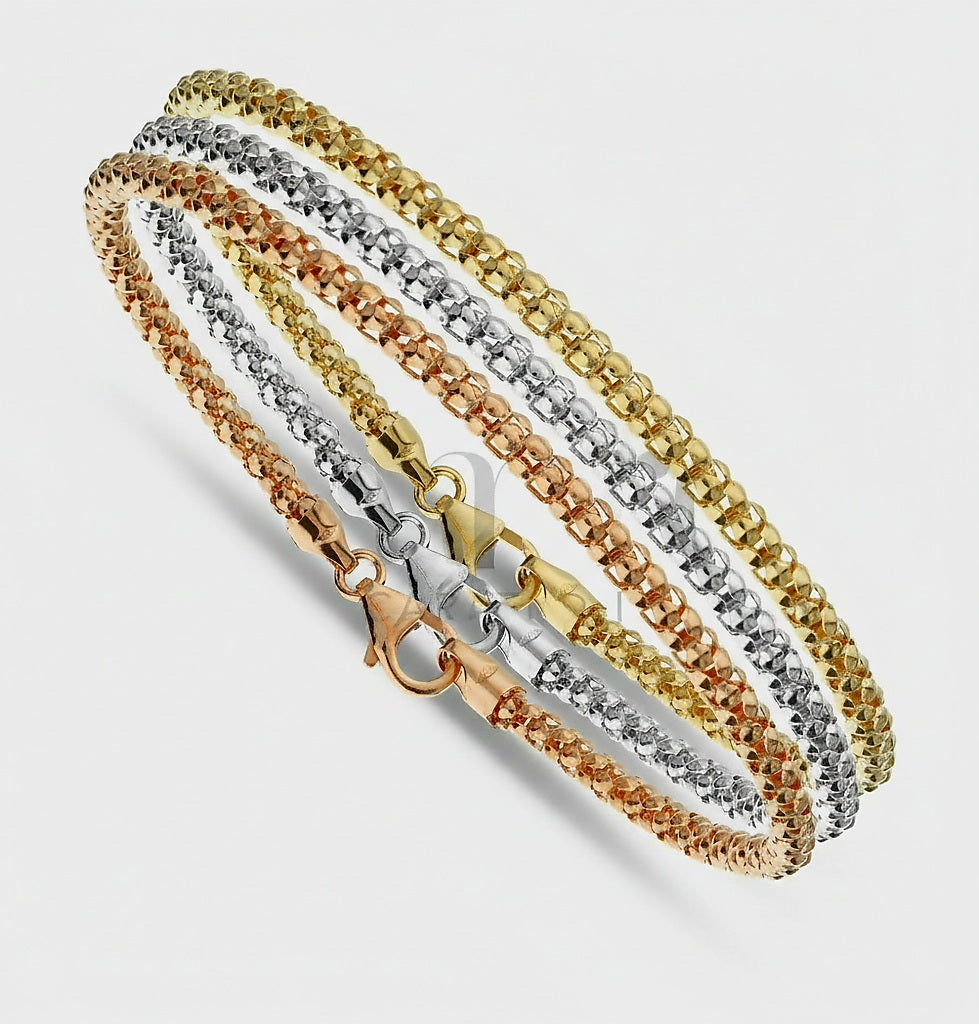 Bracciale donna trittico a 3 colori oro 18kt