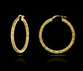 Orecchini donna a cerchio satinati oro 18kt