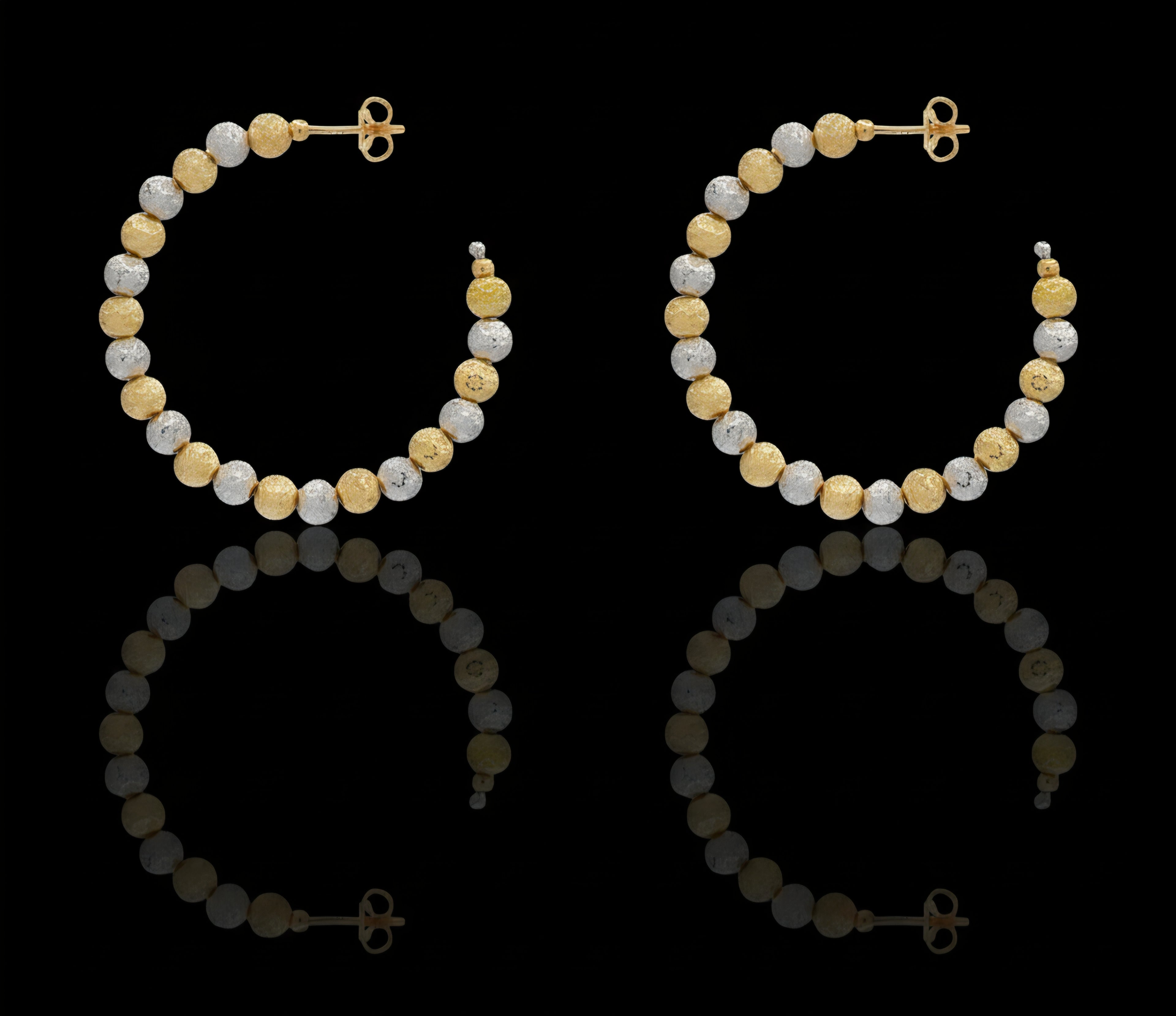 Orecchini donna milleluci sfera bicolore oro 18kt