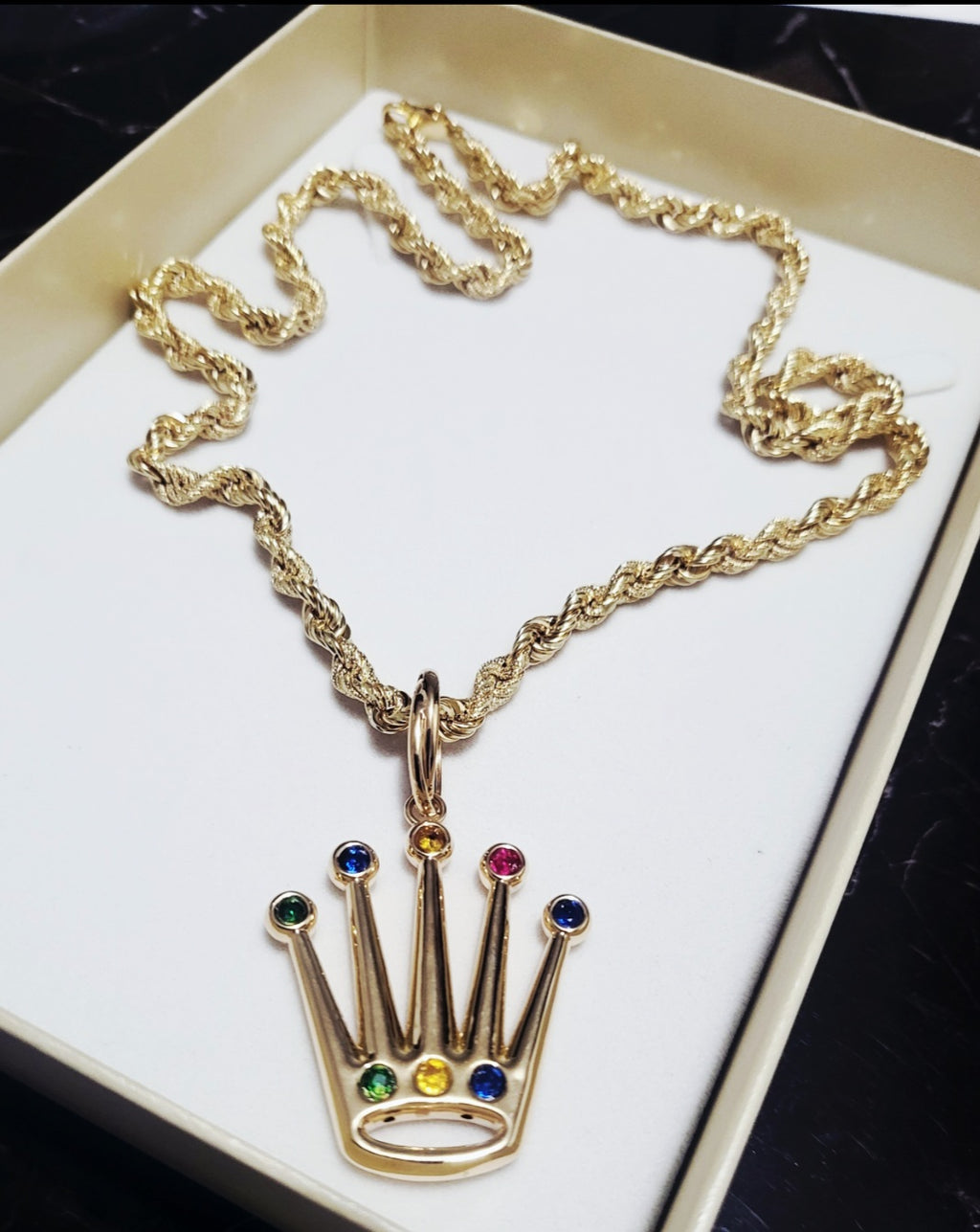 Collana unisex corda torchon oro 18kt