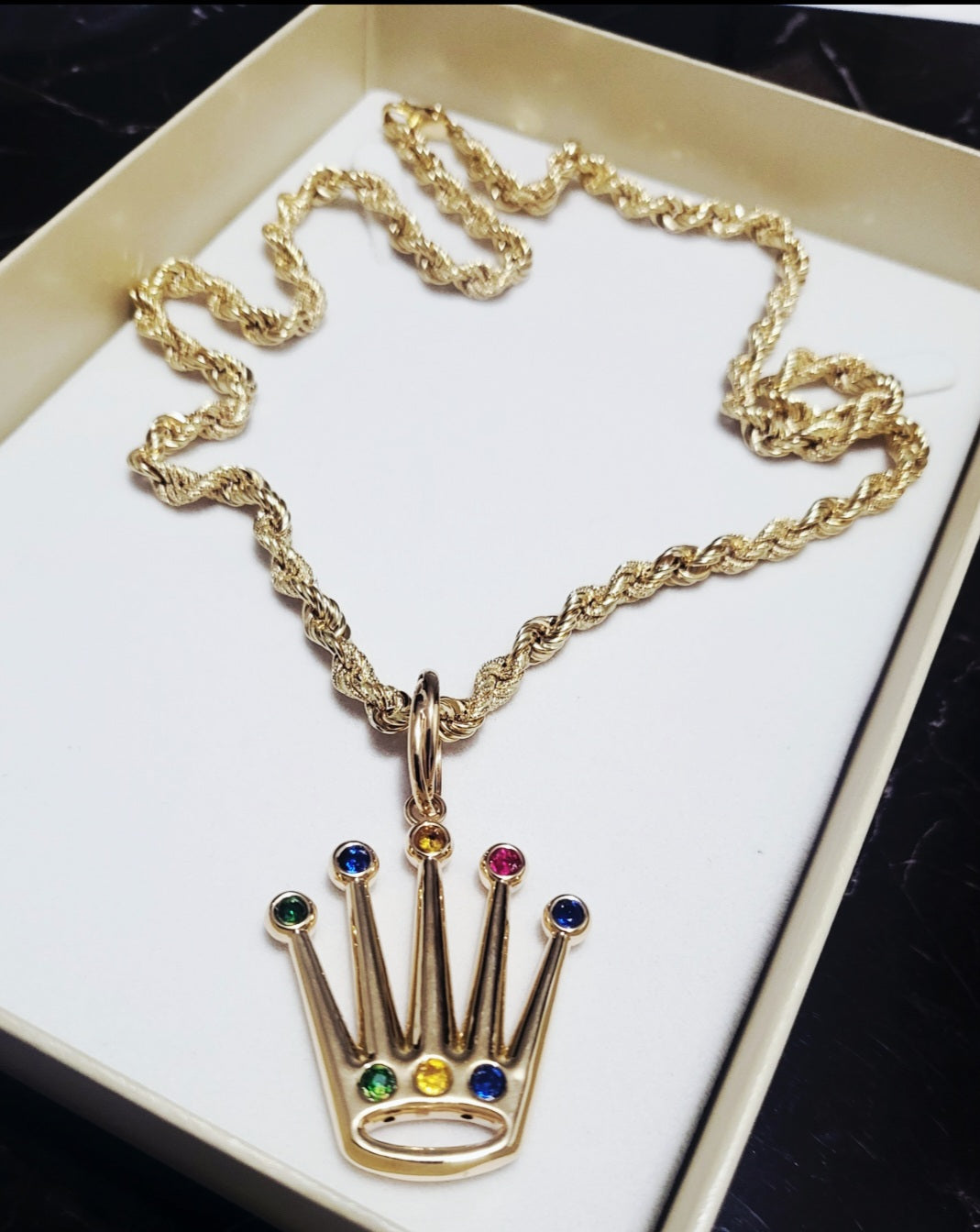 Collana unisex corda torchon oro 18kt