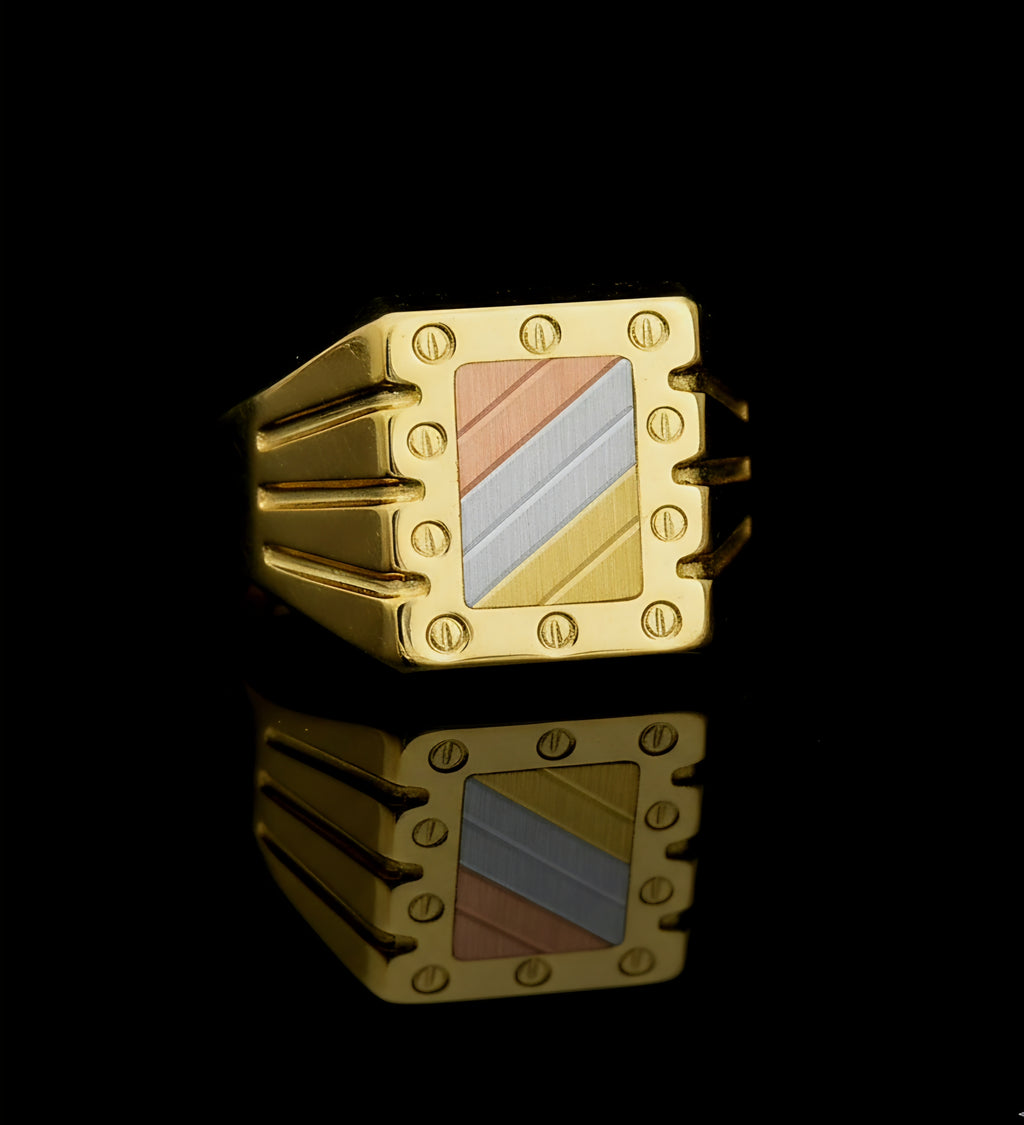 Anello scudo oro 18kt