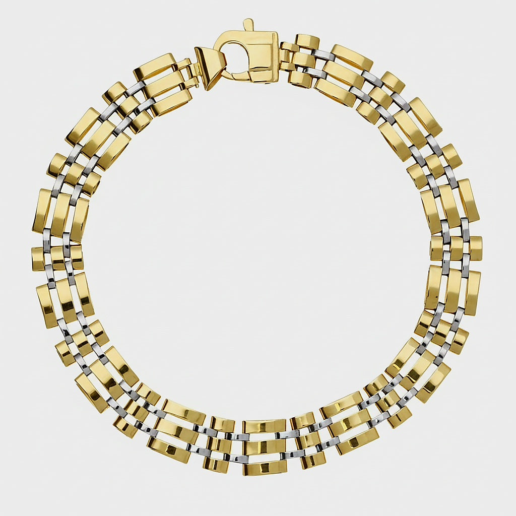 Bracciale uomo bicolore oro 18kt