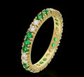 Veretta con zirconi verdi e bianchi oro 18kt