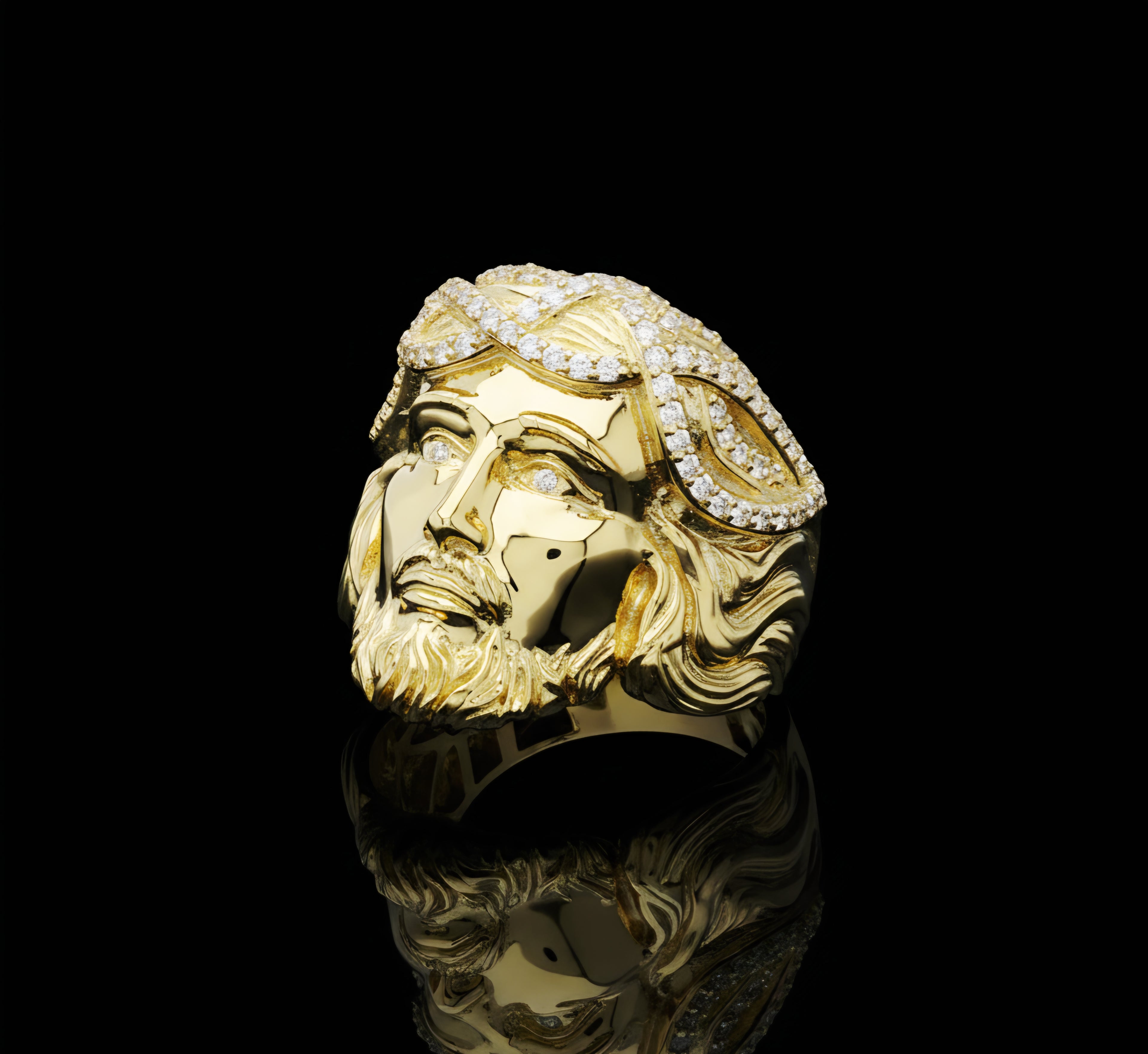 Anello volto Gesù oro 18kt