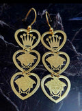 Orecchini con corona e medusa oro 18kt