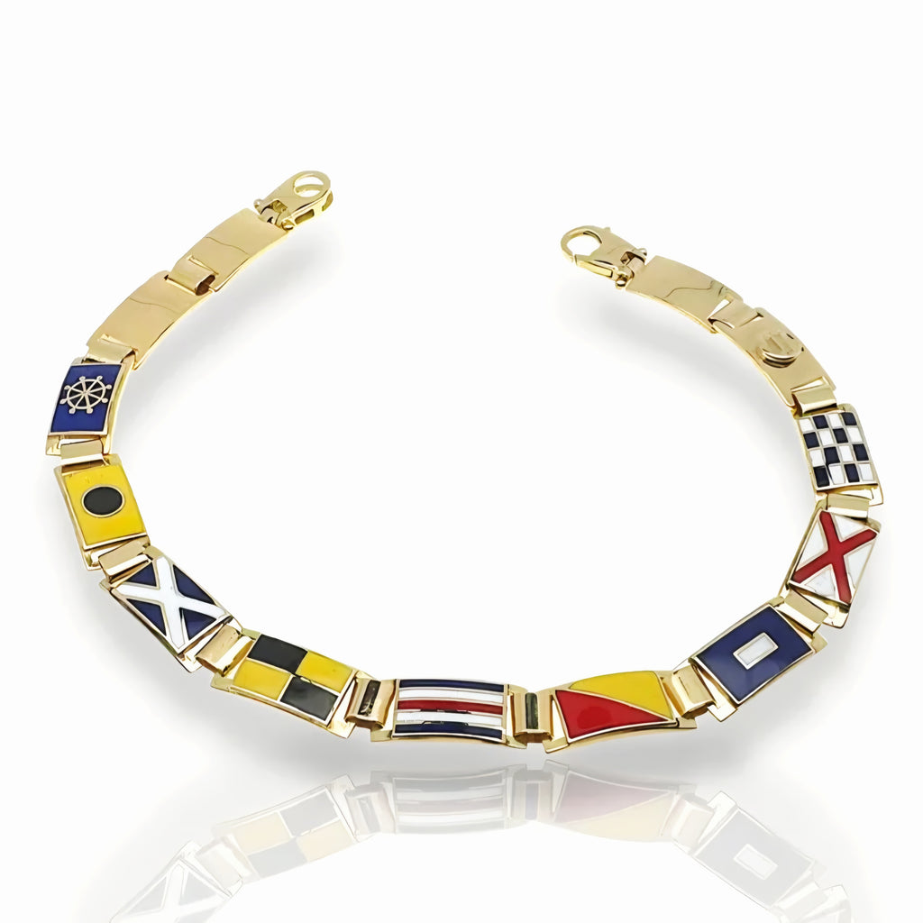 Bracciale bandiere nautiche oro 18kt