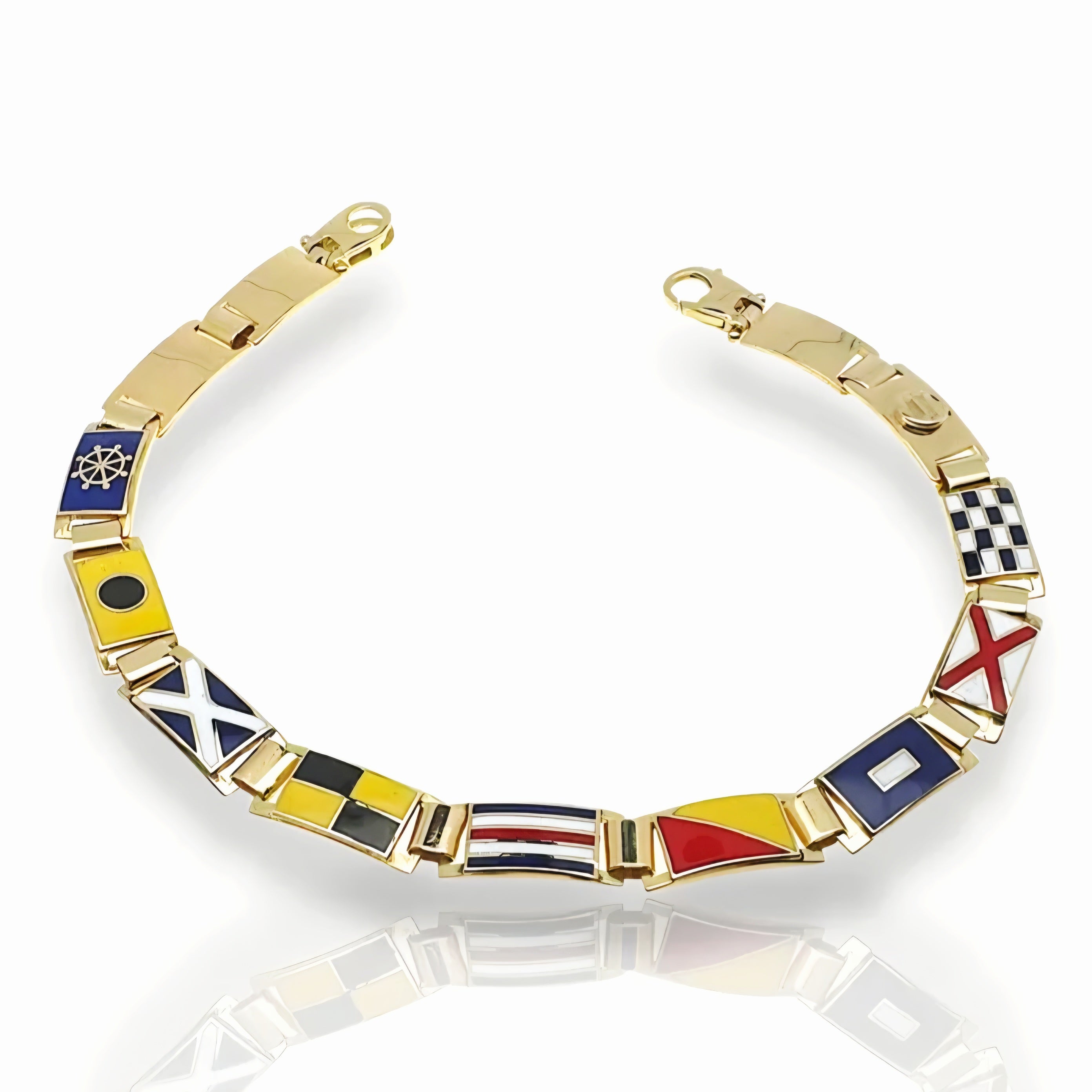 Bracciale bandiere nautiche oro 18kt