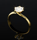 Anello solitario con zircone oro 18kt