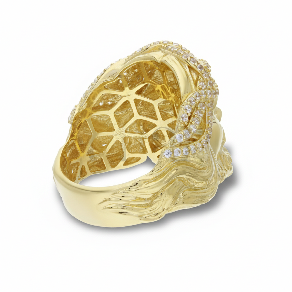 Anello volto Gesù oro 18kt