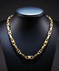Collana uomo medusa con la greca bicolore oro 18kt