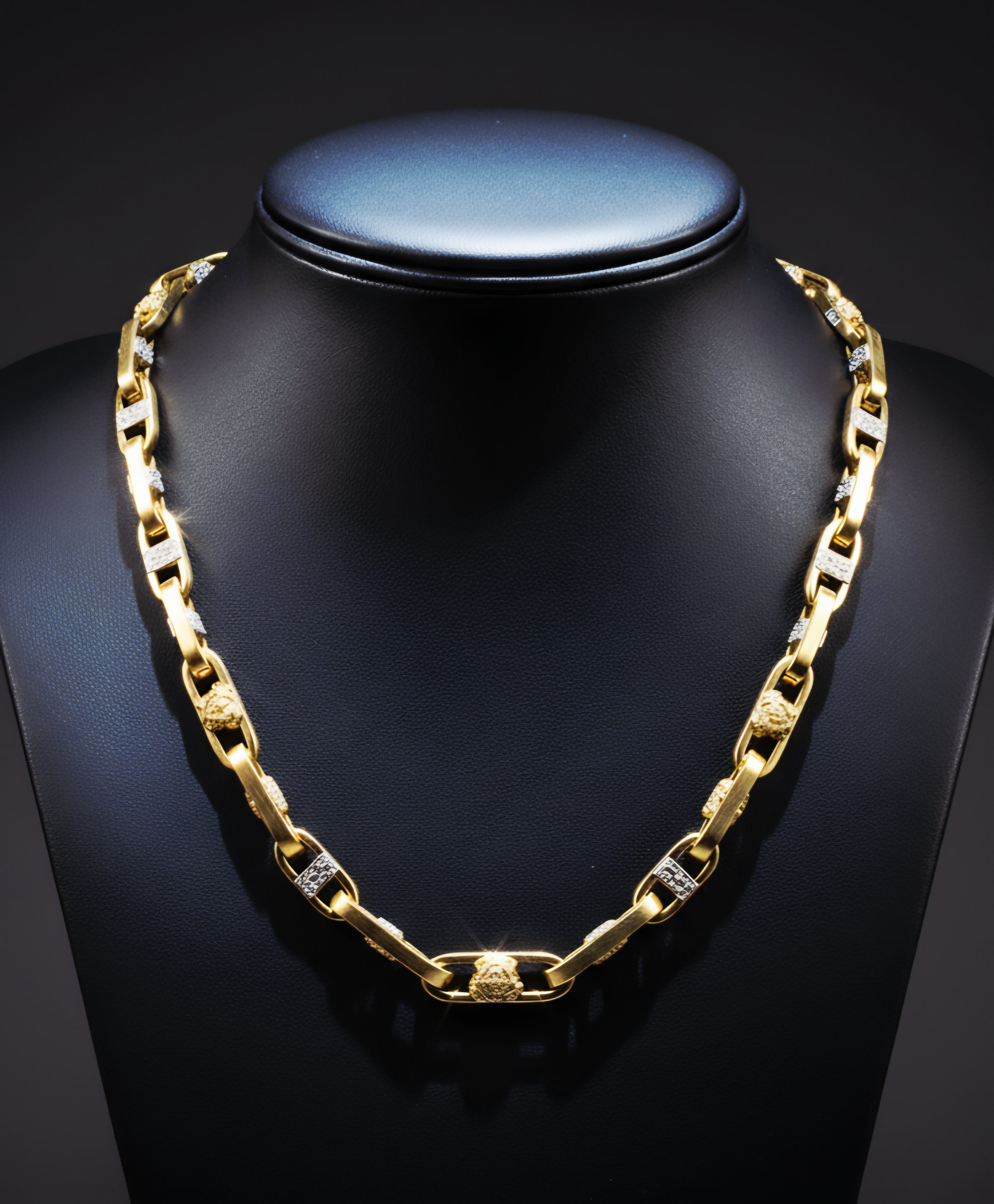 Collana uomo medusa con la greca bicolore oro 18kt
