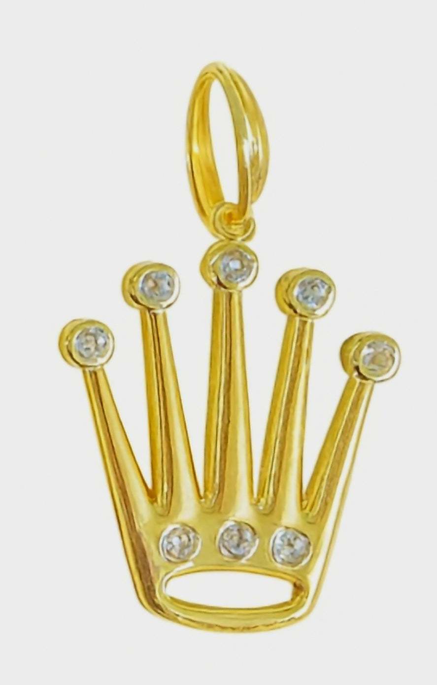 Ciondolo corona grande oro 18kt