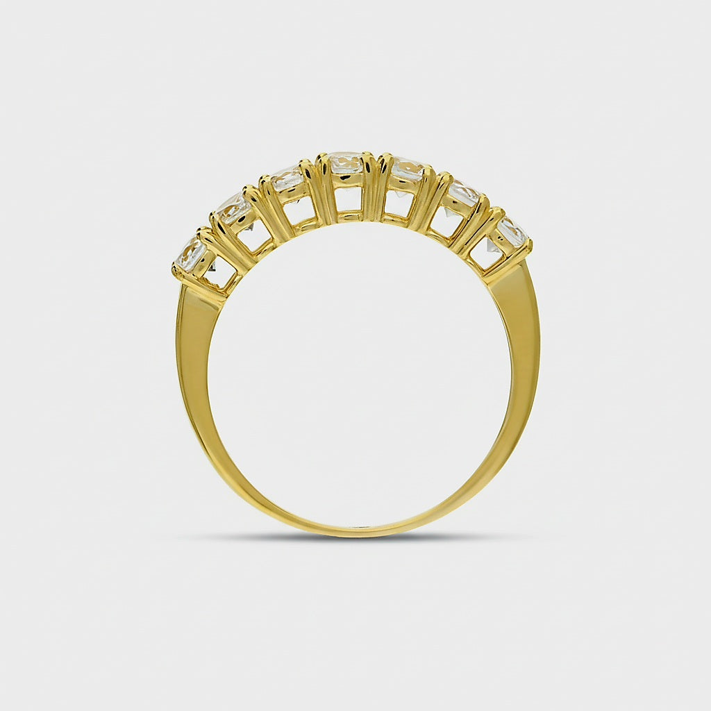 Anello veretta zirconi da 3,5mm oro 18kt
