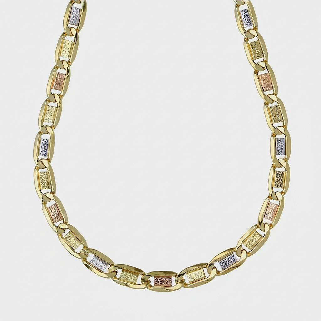 Collana uomo piatta 3 colori oro 18kt