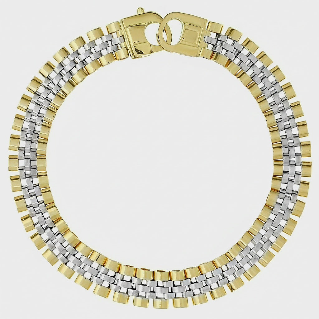 Bracciale bicolore oro 18kt