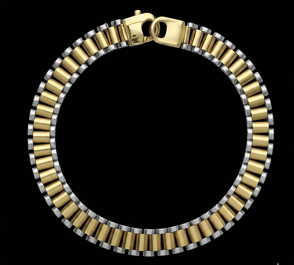 Bracciale uomo bicolore oro 18kt