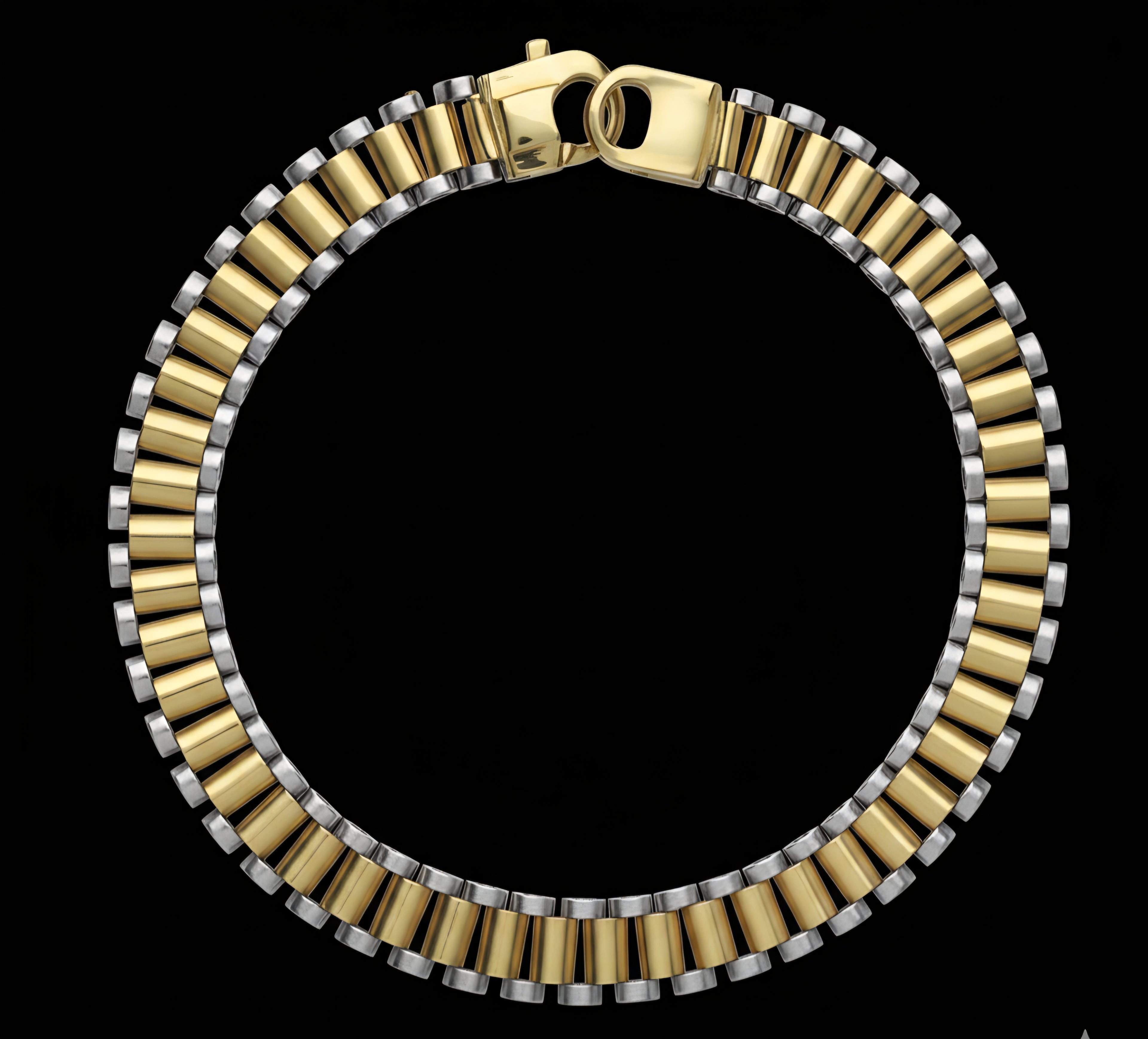 Bracciale uomo bicolore oro 18kt