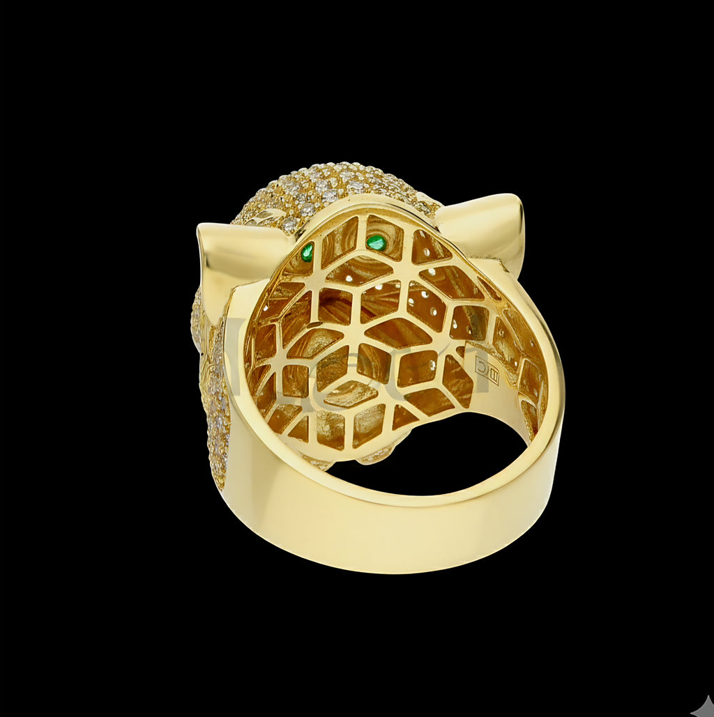 Anello pantera grande oro 18kt