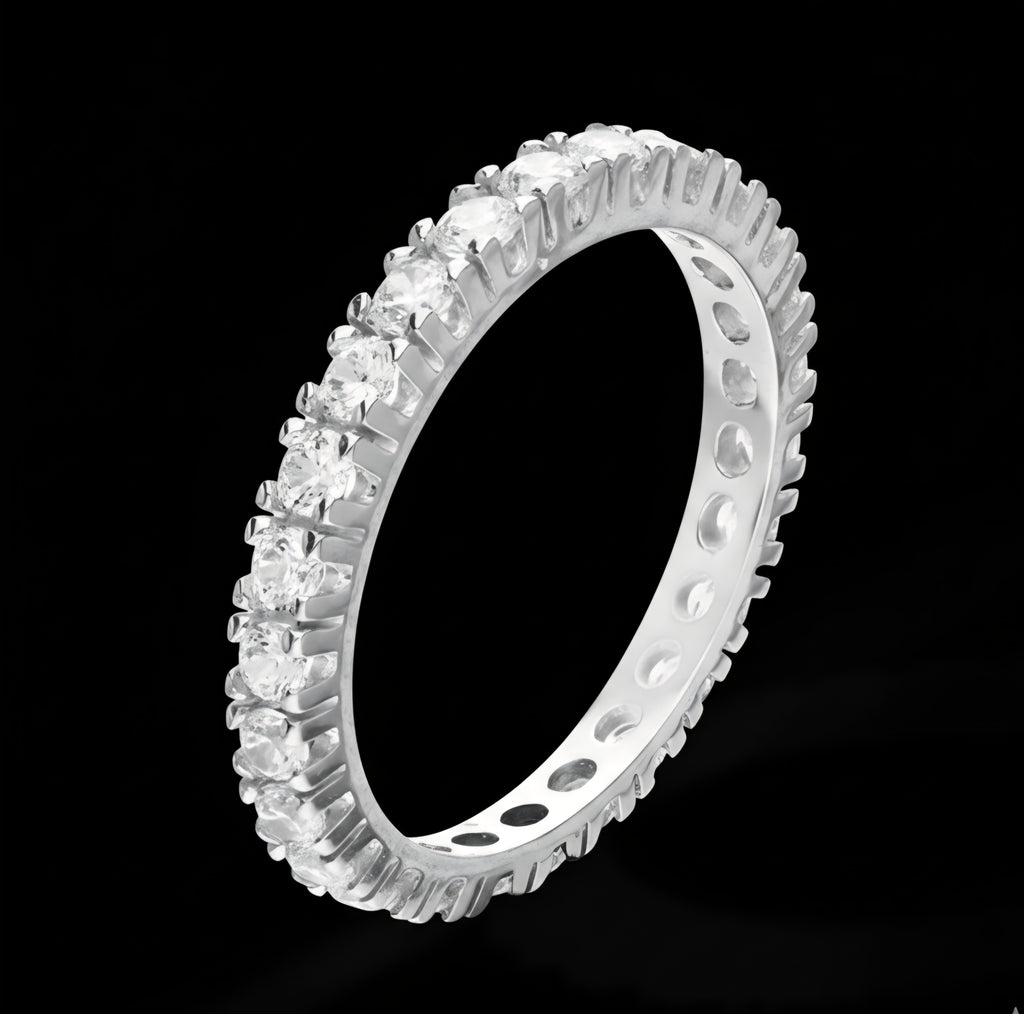 Veretta zirconi oro bianco 18kt