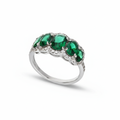 Anello con pietre ovali a scalare oro bianco 18kt