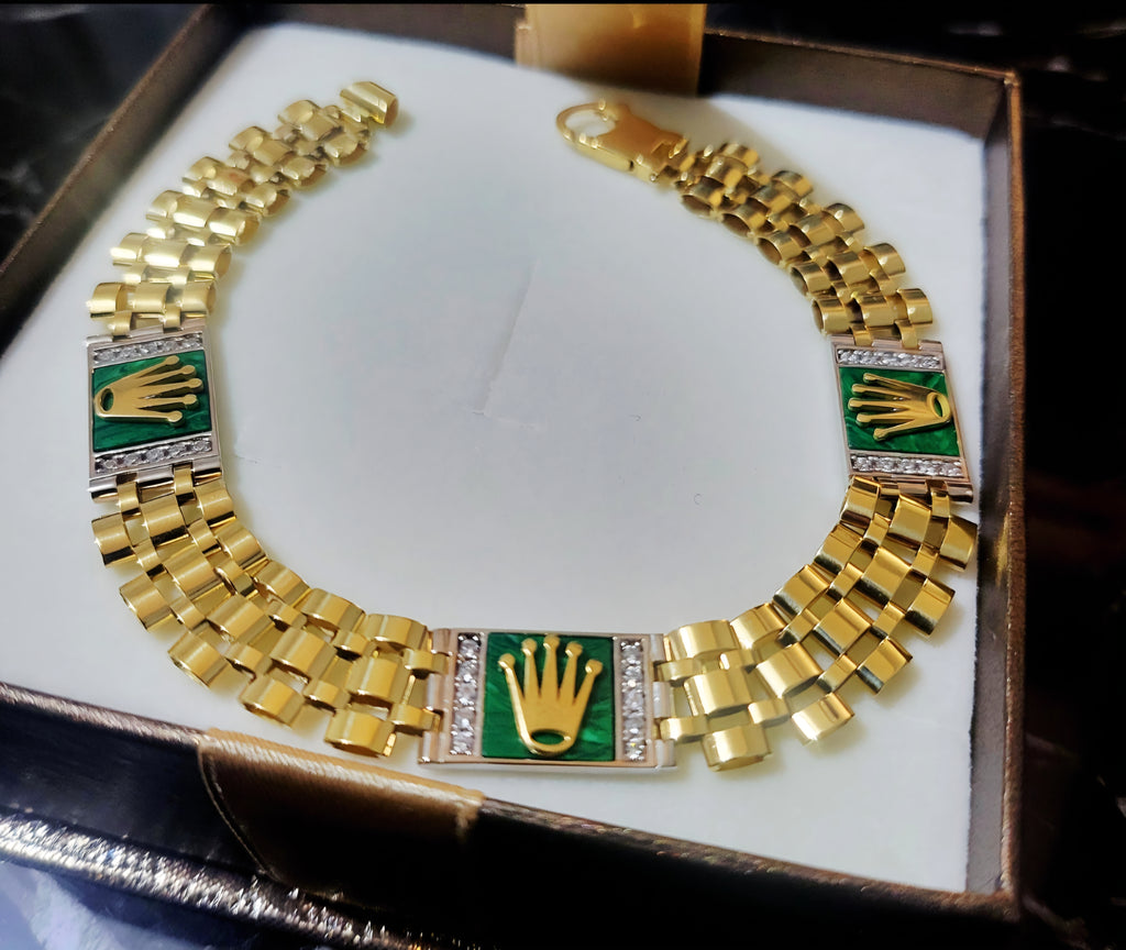 Bracciale corona modello Green in oro 18kt