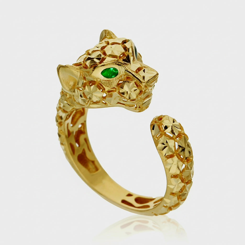 Anello donna pantera oro 18kt