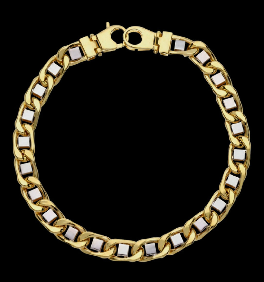 Bracciale uomo bicolore oro 18kt