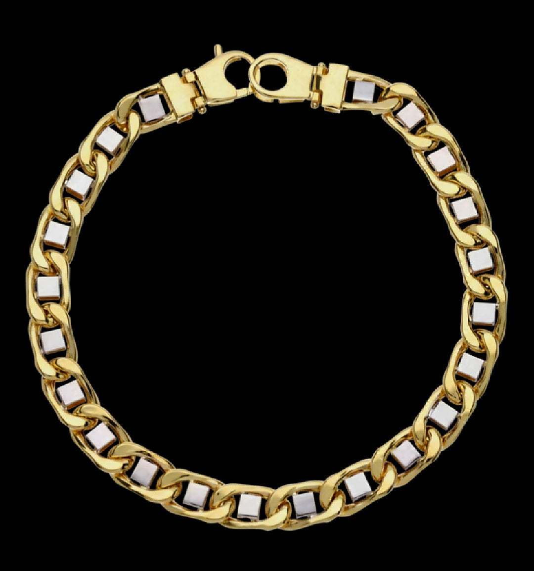 Bracciale uomo bicolore oro 18kt