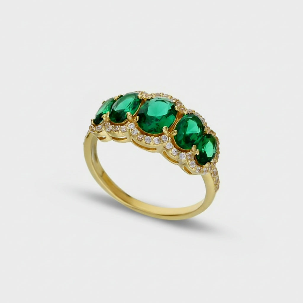 Anello con pietre ovali a scalare oro 18kt