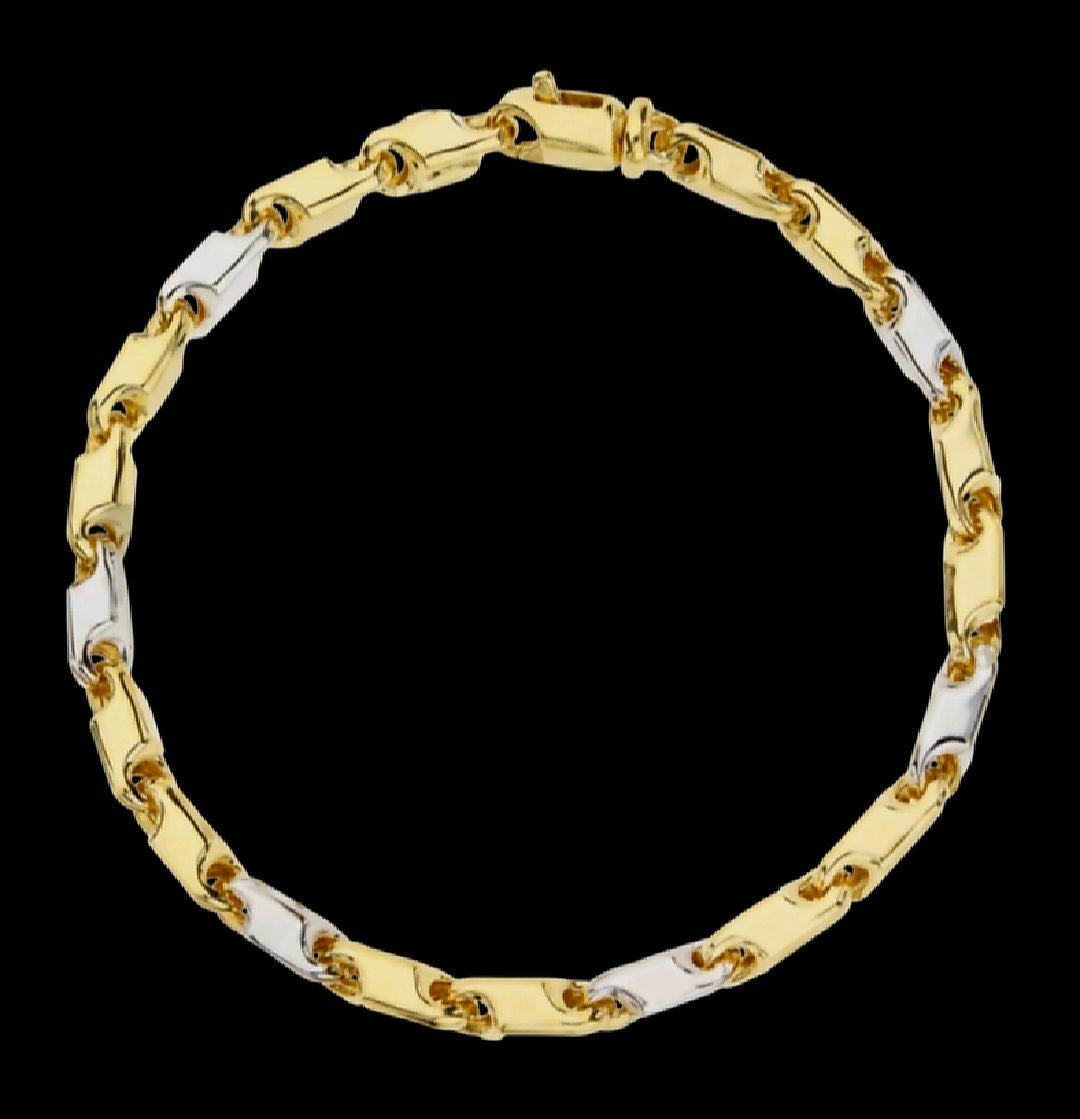 Bracciale uomo bicolore oro 18kt