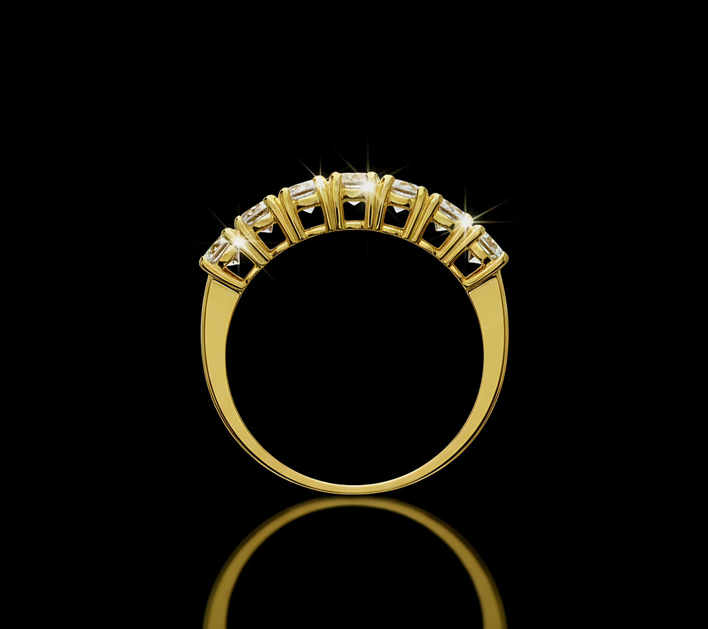 Anello veretta zirconi da 3,5mm oro 18kt