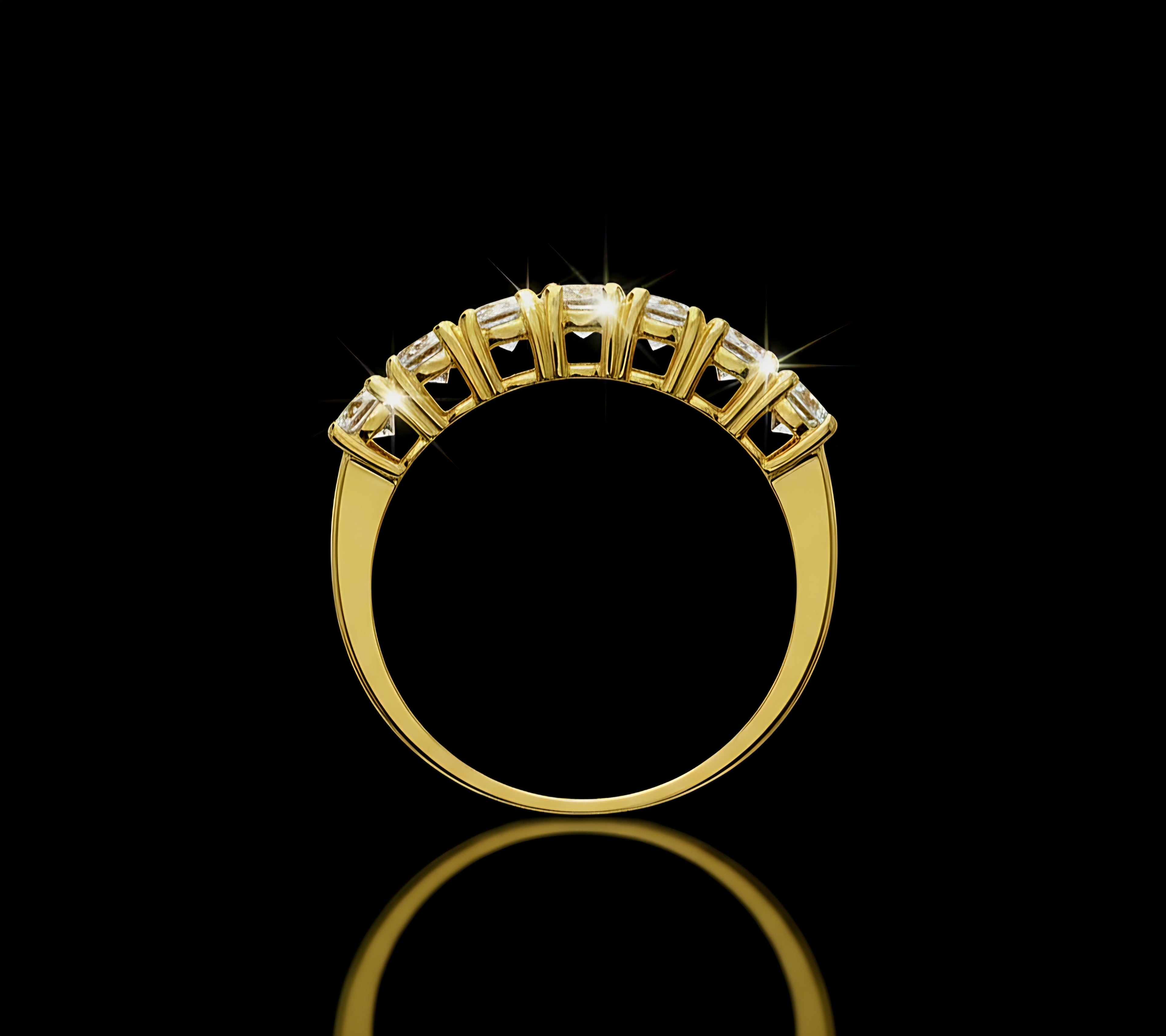 Anello veretta zirconi da 3,5mm oro 18kt