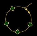 Bracciale donna quadrifoglio verde oro 18kt