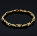 Bracciale uomo bicolore medusa con la greca oro 18kt