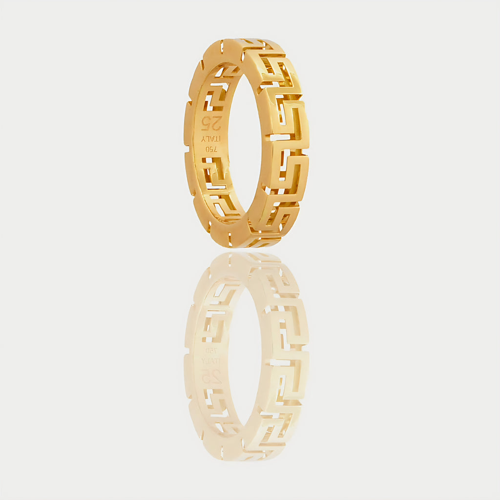 Anello donna con la greca oro 18kt