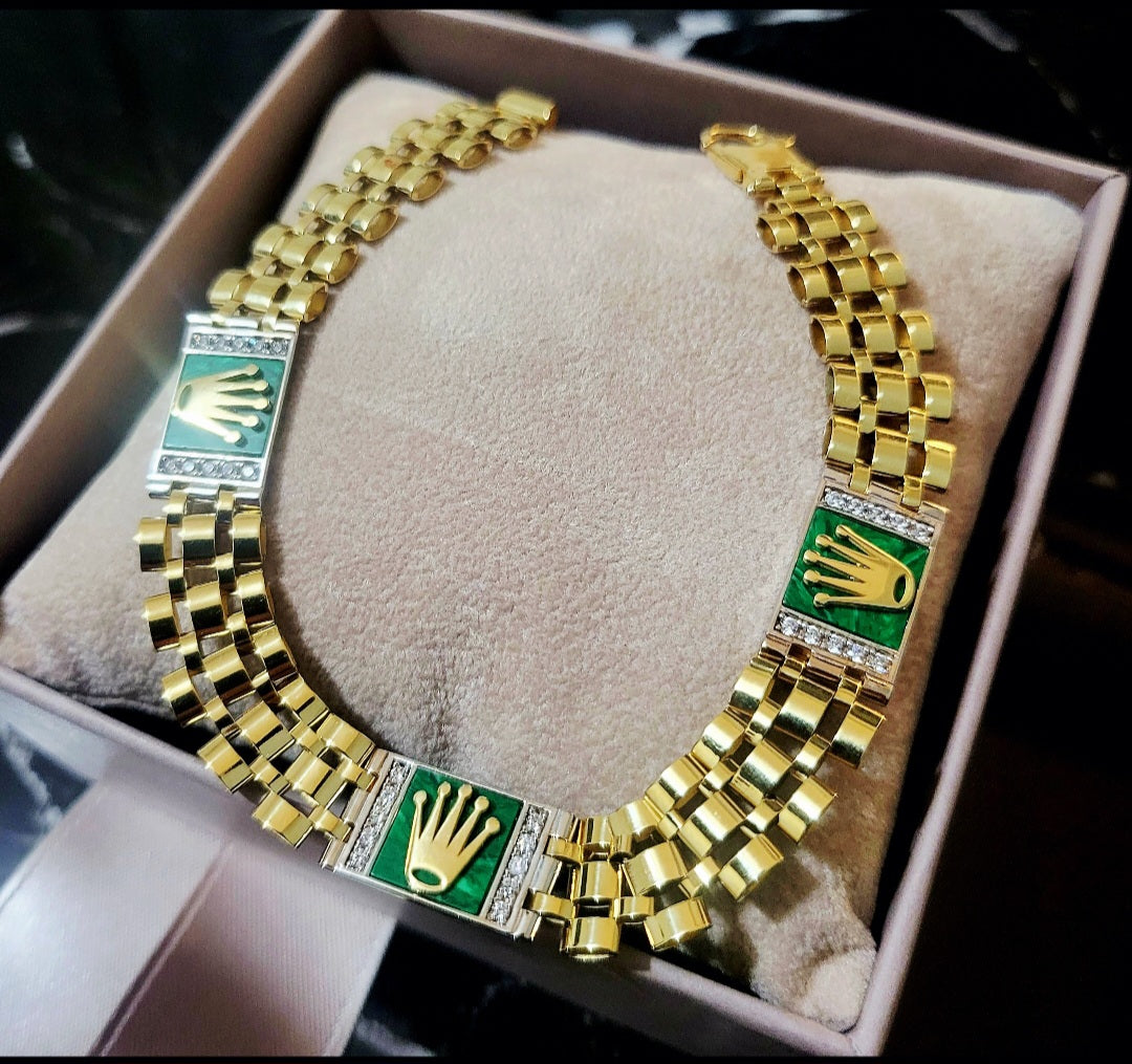 Bracciale corona modello Green in oro 18kt