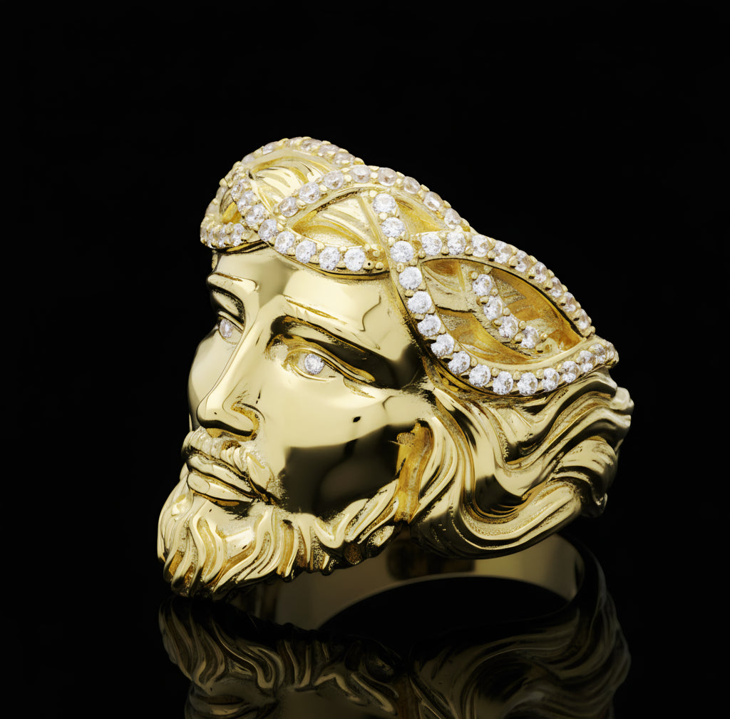 Anello volto Gesù oro 18kt