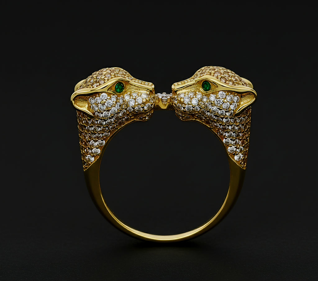Anello donna pantera oro 18kt