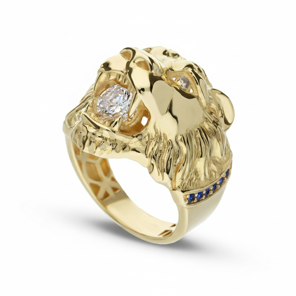 Anello Leone grande oro 18kt