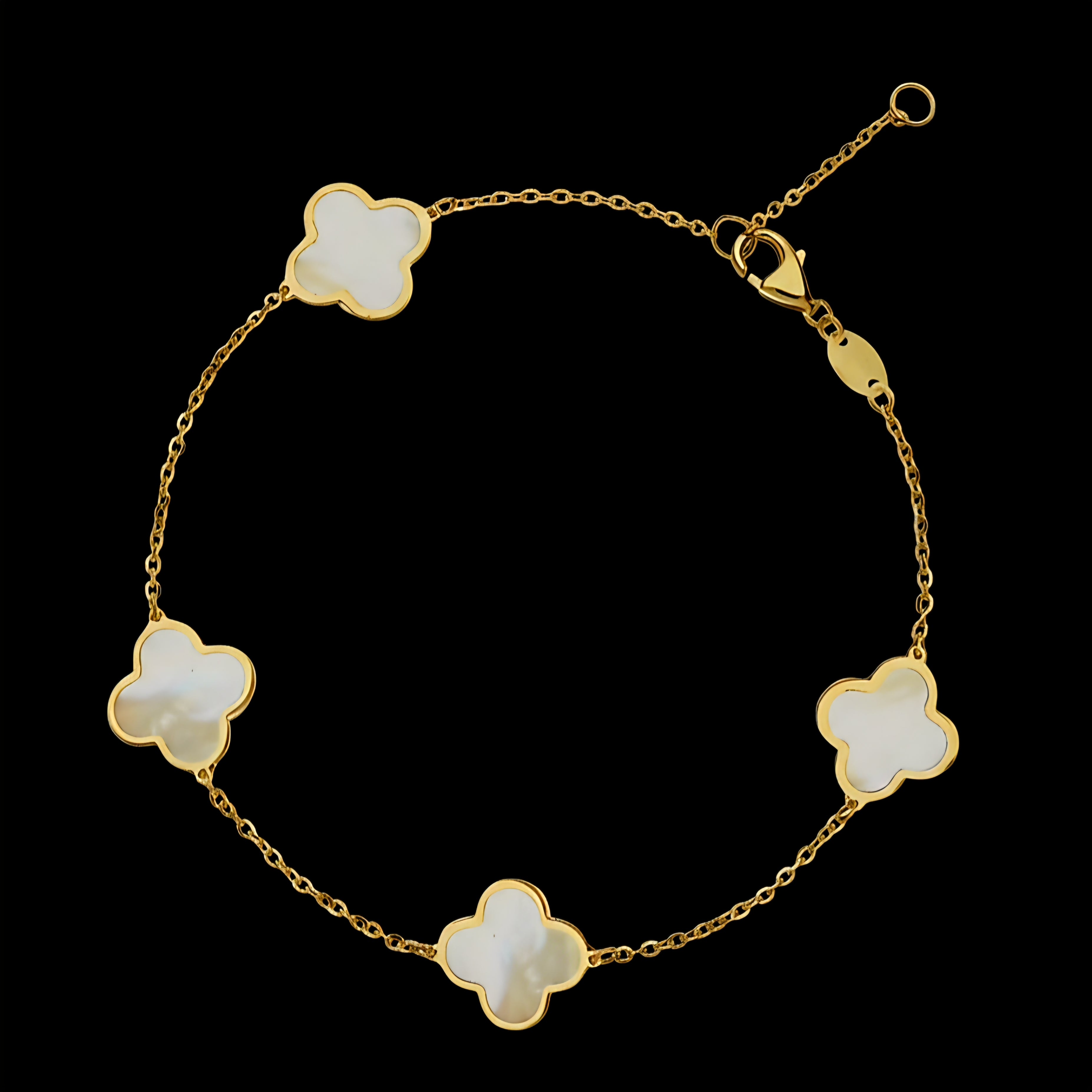 Bracciale donna quadrifoglio madreperla oro 18kt