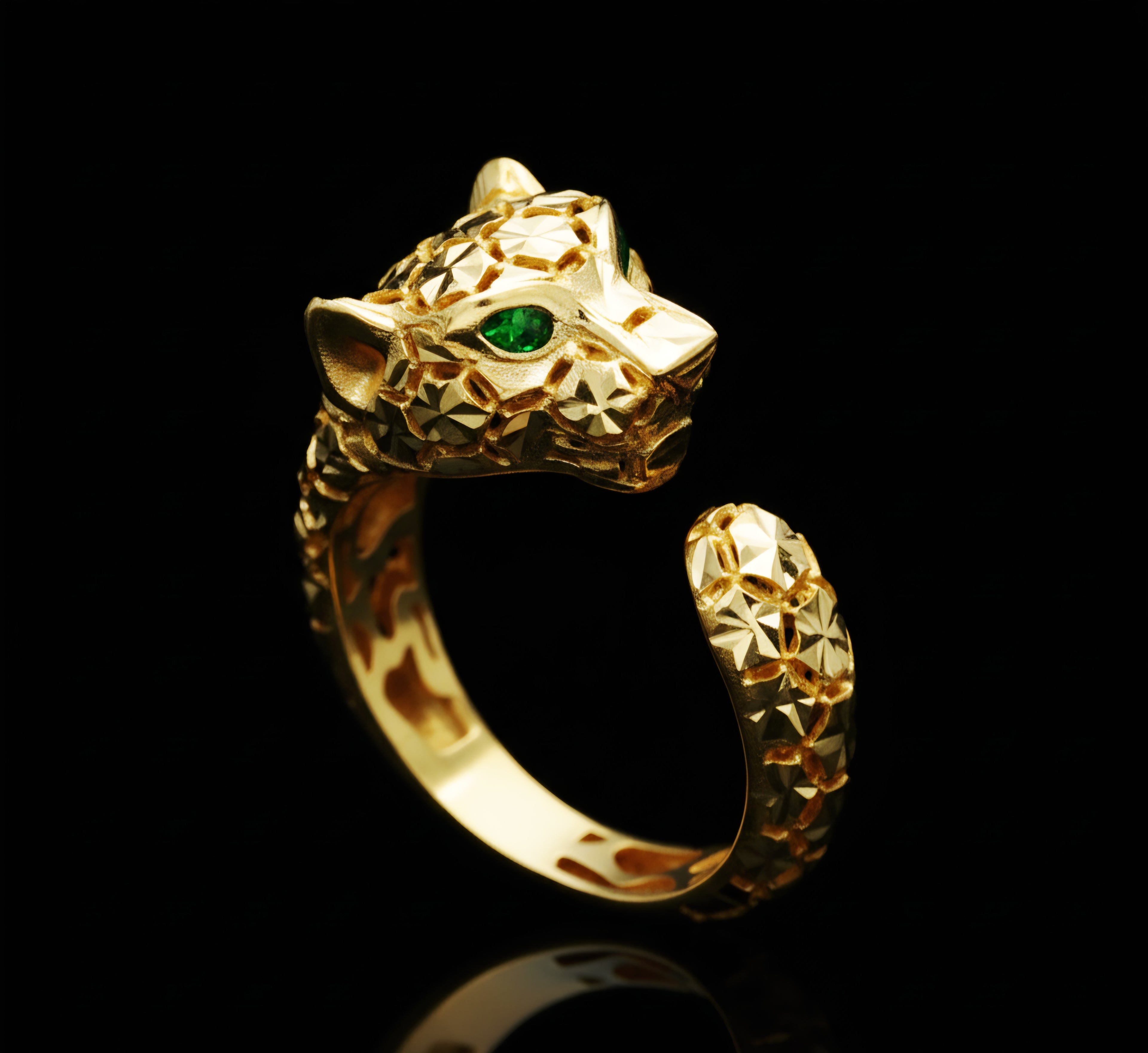 Anello donna pantera oro 18kt