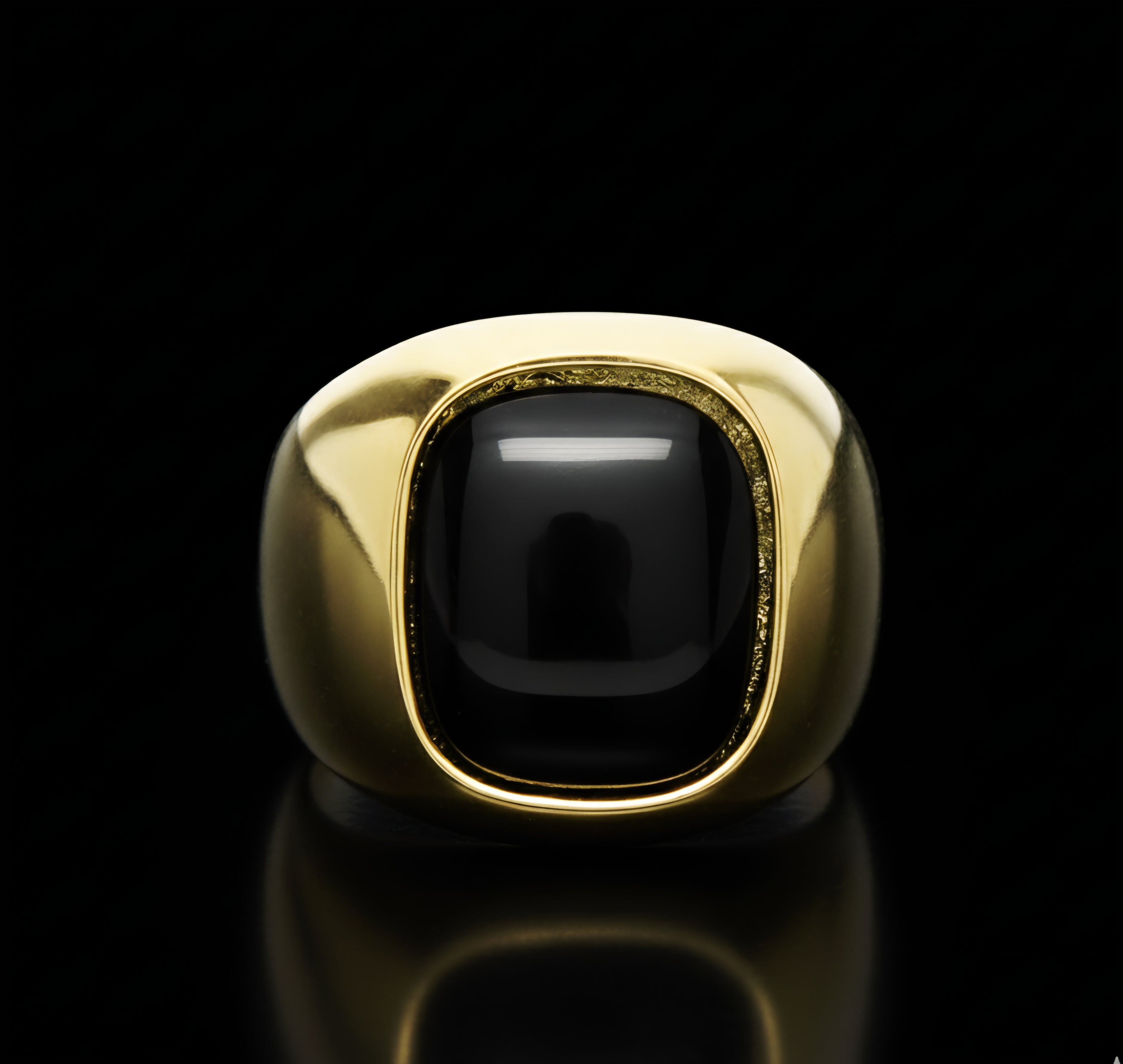 Anello uomo onice nero oro 18kt