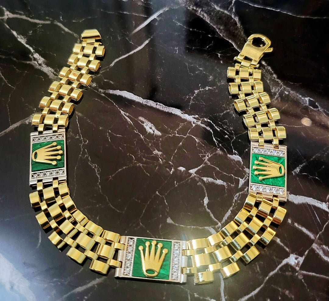 Bracciale corona modello Green in oro 18kt