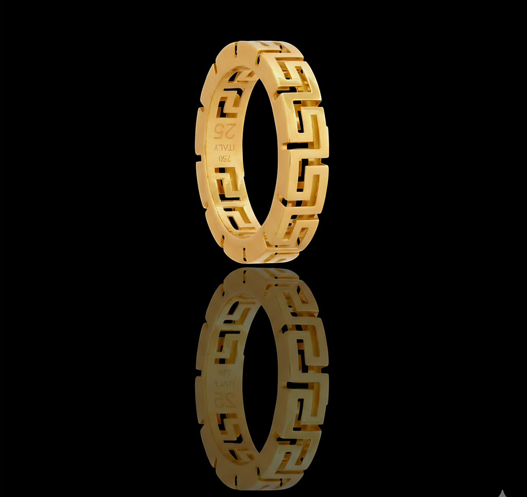 Anello donna con la greca oro 18kt