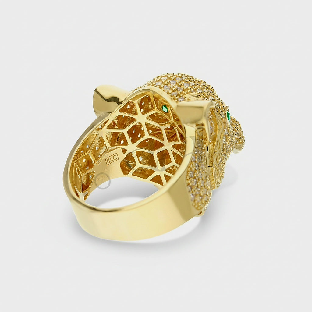 Anello pantera grande oro 18kt